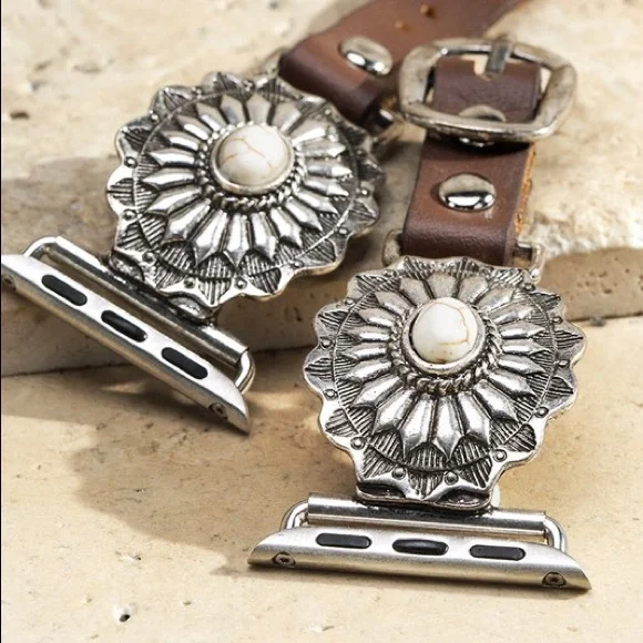 Natural Stone Concho Apple Watch Band - Picture 5 of 7